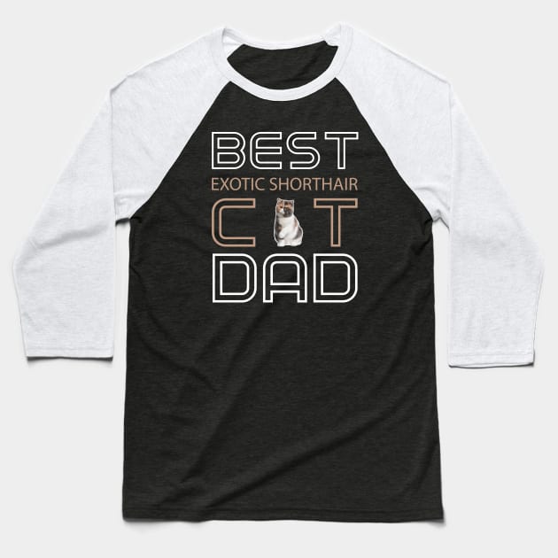 Best Exotic Shorthair Cat Dad Baseball T-Shirt by AmazighmanDesigns